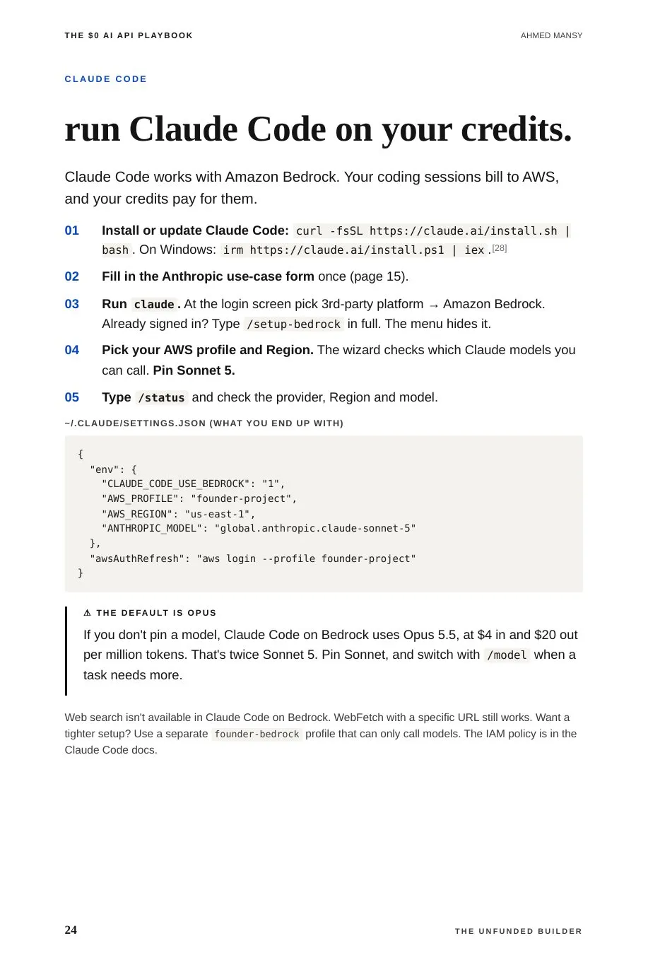 Page 24 of vol. 3: run Claude Code on your credits