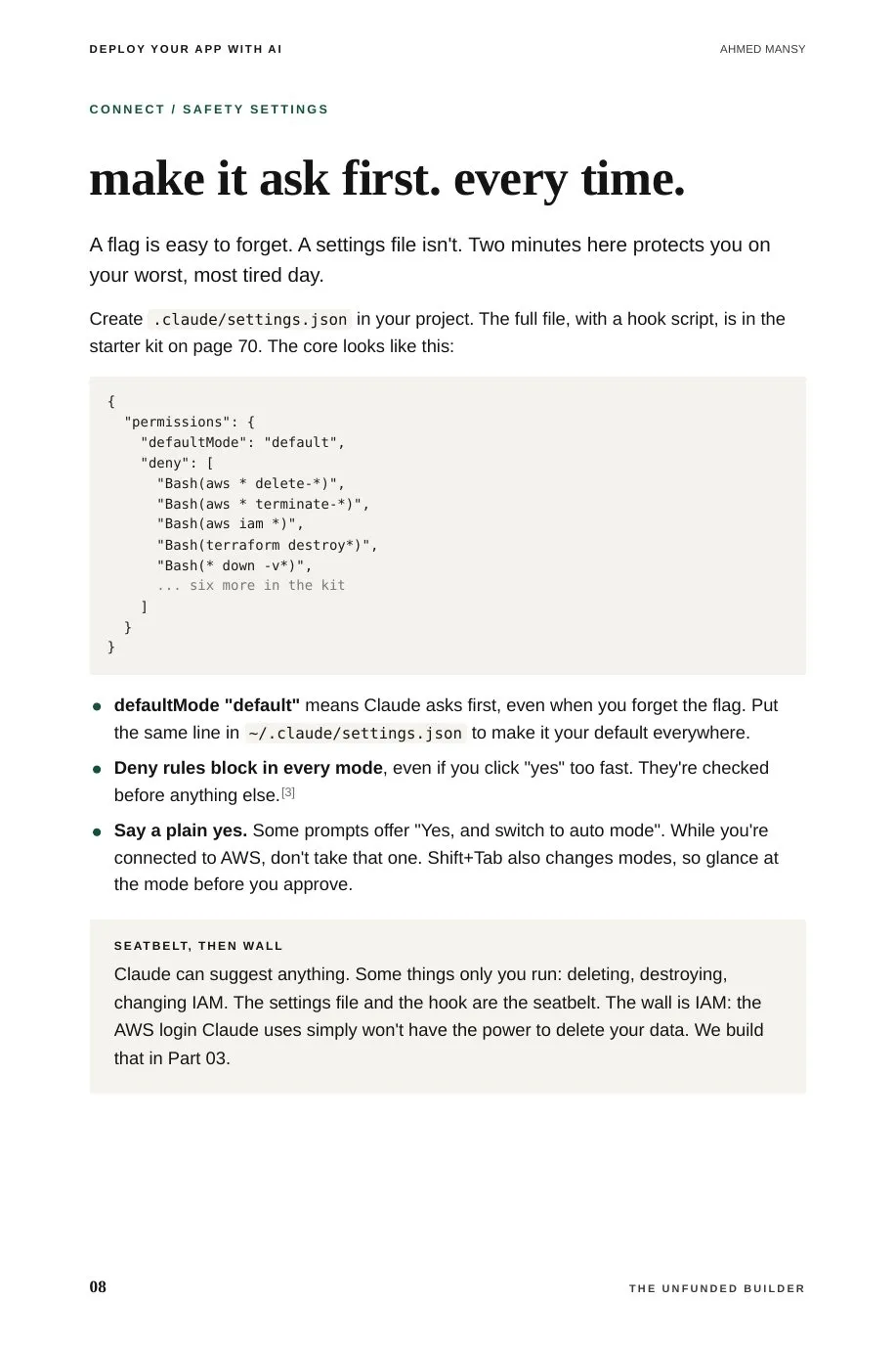 Vol. 2, page 8: Make it ask first, every time